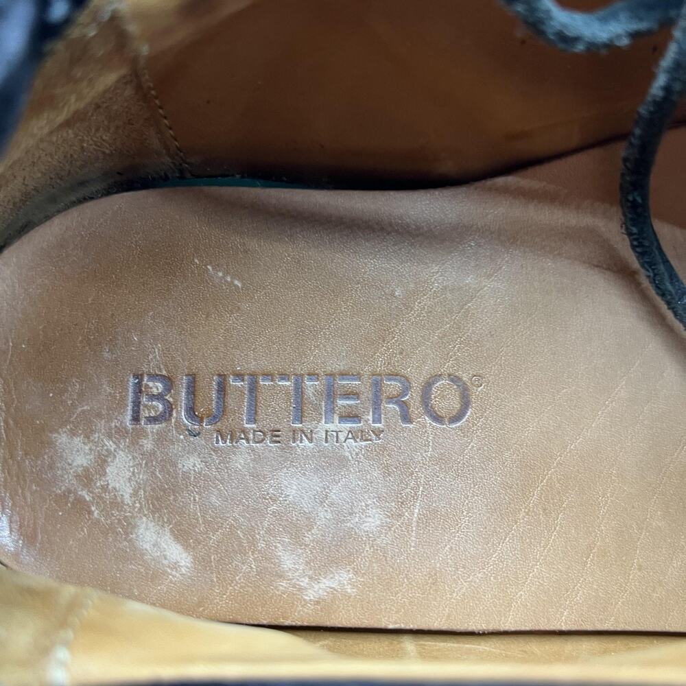 Buttero Carrera Casual Shoes Men Size 11 Black Suede Vibram Made Italy Sneakers - Picture 9 of 10